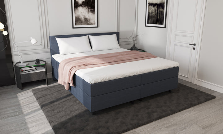 Mörgenn Storage Boxspring Dark Blue 180x210