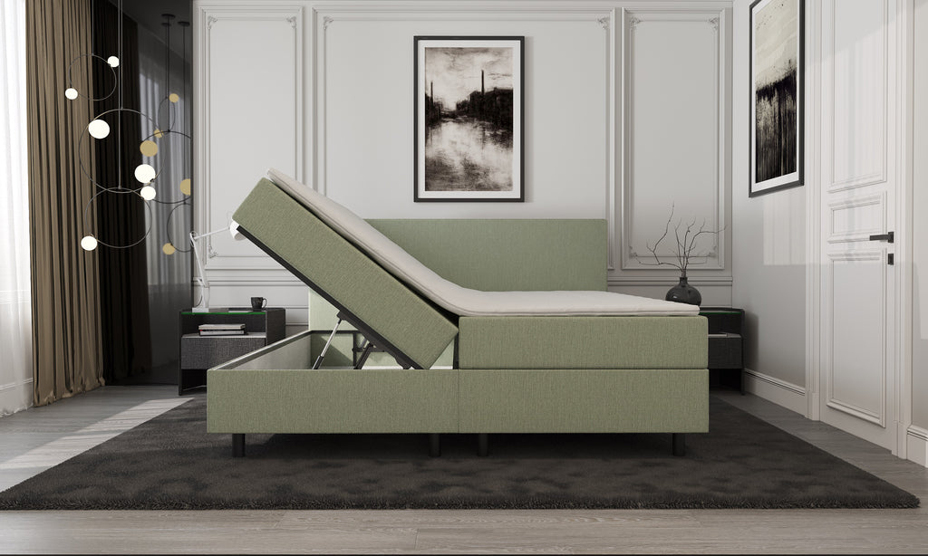 Mörgenn Storage Boxspring Green 140x210