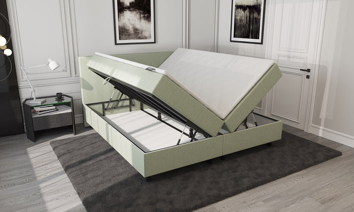 Mörgenn Storage Boxspring Green 140x210