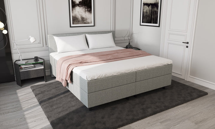 Mörgenn Storage Boxspring Light Gray 140x210