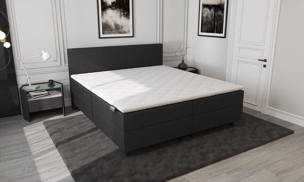 Mörgenn Aufbewahrungsboxspringbett Schwarz 160x210