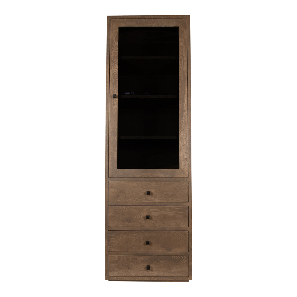 PTMD Oak Cabinet Armarium 1 door 4 drawers Grey