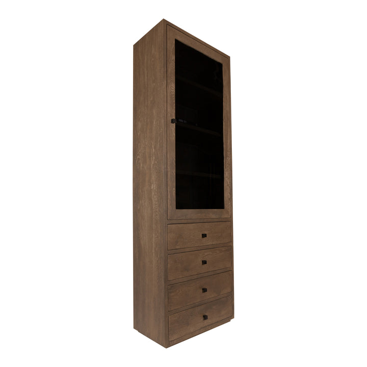 PTMD Oak Cabinet Armarium 1 door 4 drawers Grey