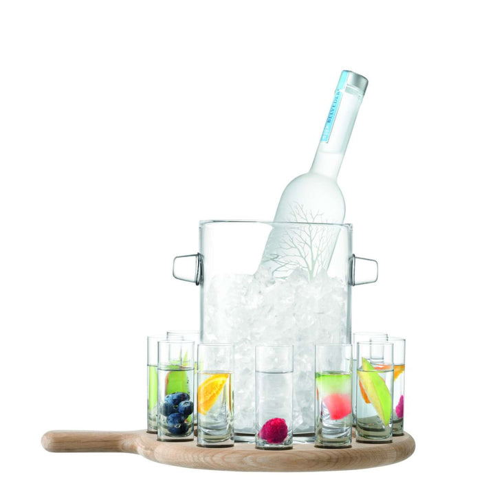 Paddle Wodka Set met Serveerplank en ijsemmer Set 13 Stuks