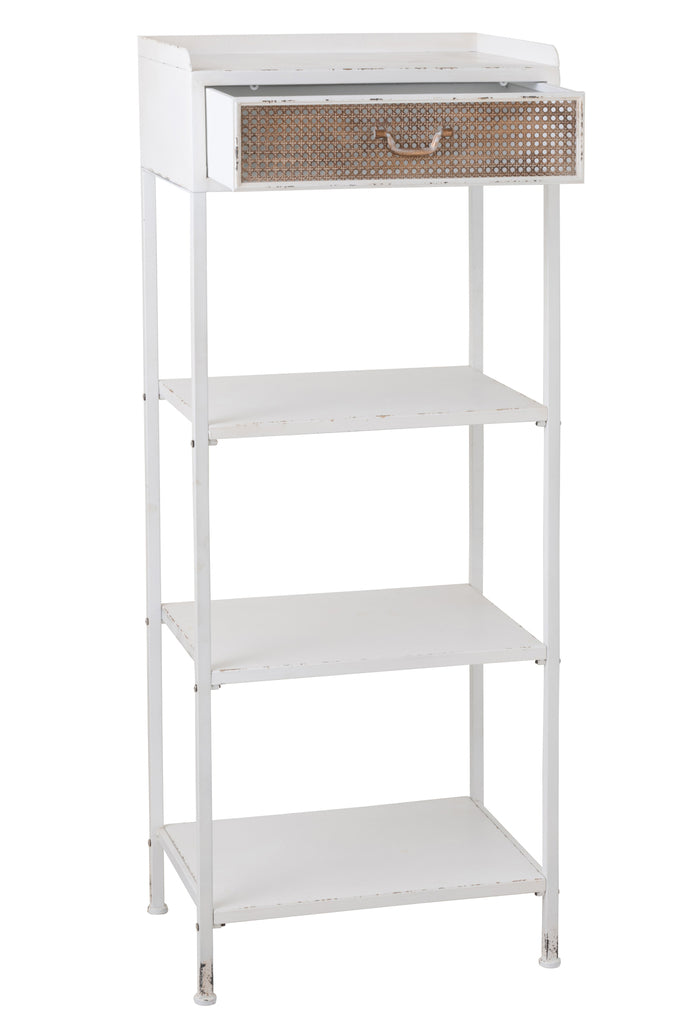 J-Line Wandrek Shelves Metaal/Wit