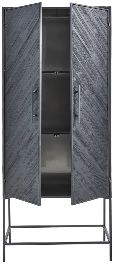 PTMD Rens Black Wooden Cabinet metal 