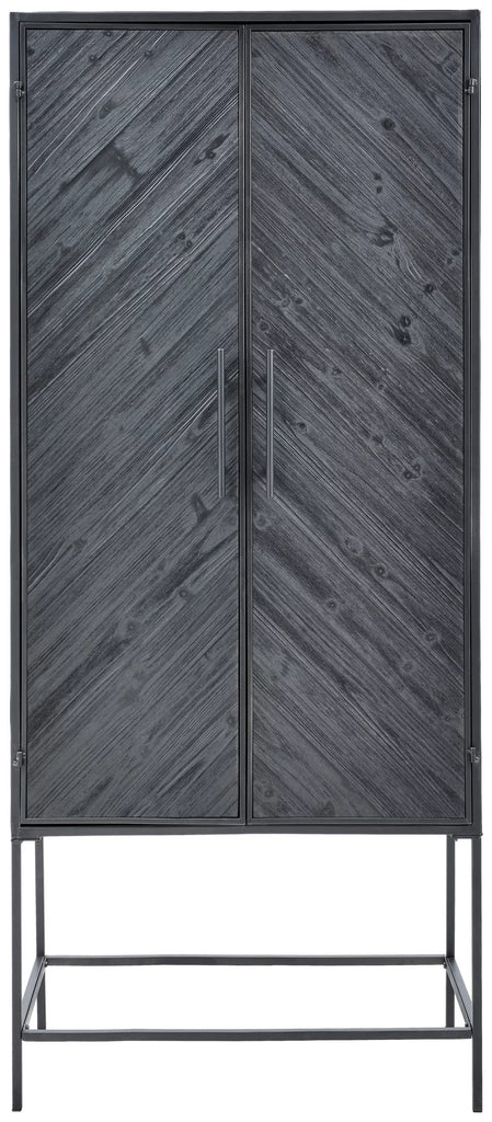 PTMD Rens Black Wooden Cabinet metal 