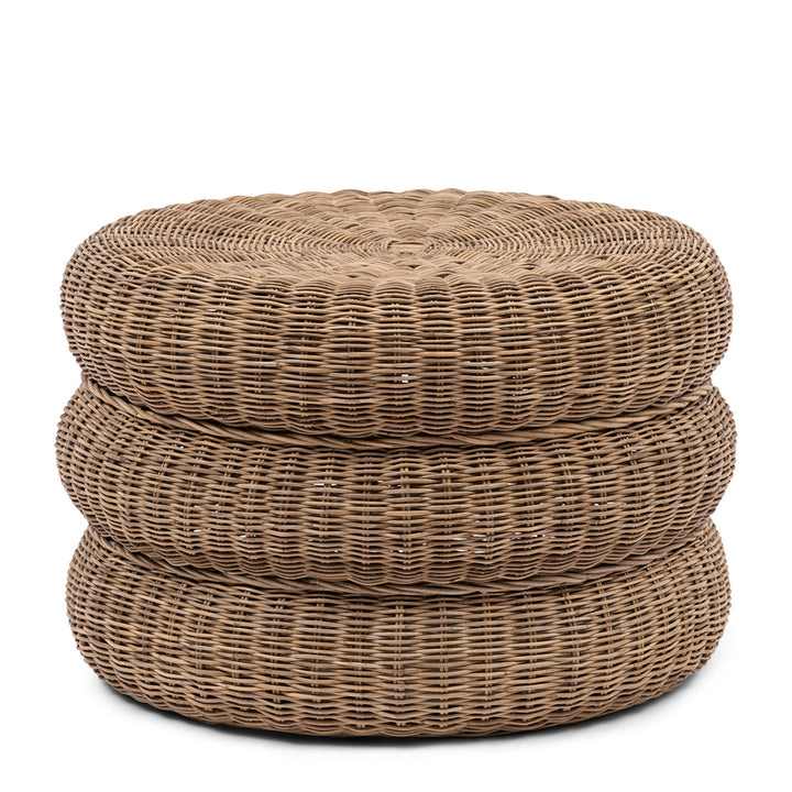 Poef Rustic Rattan Macaron