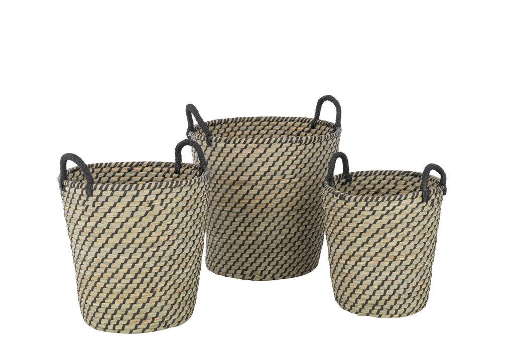 J-Line 3 baskets handles natural/black