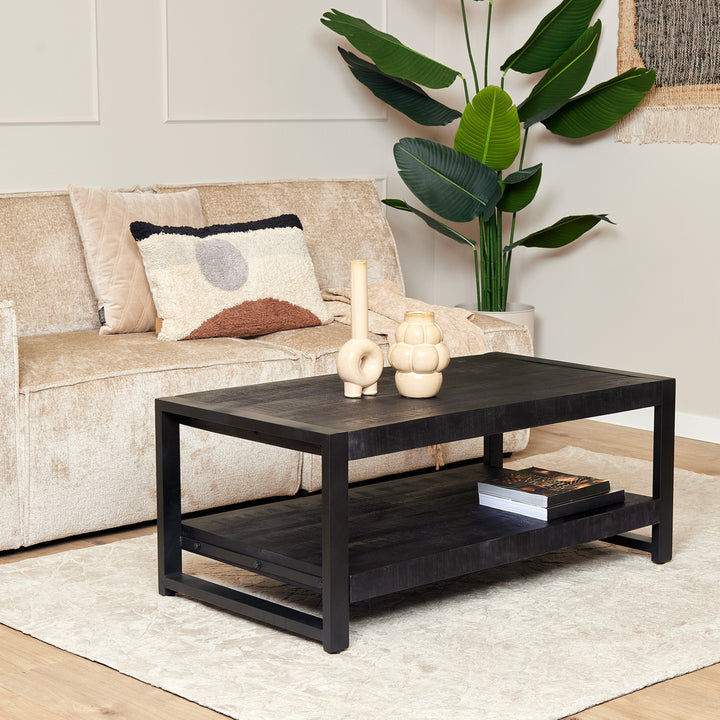 Coffee table Boaz Black with bottom top | 110 cm