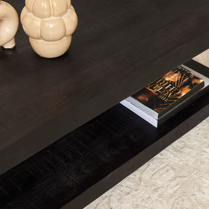 Coffee table Boaz Black with bottom top | 110 cm