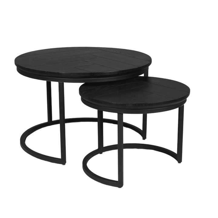 Couchtisch Otik Schwarze Eiche | 70cm | 2er-Set