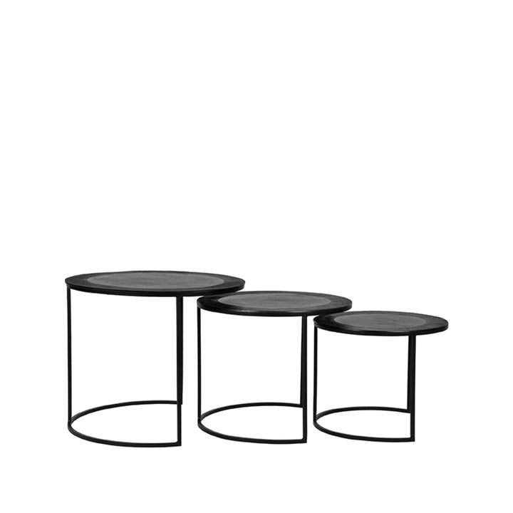 LABEL51 Coffee Table Set Tres Black Metal