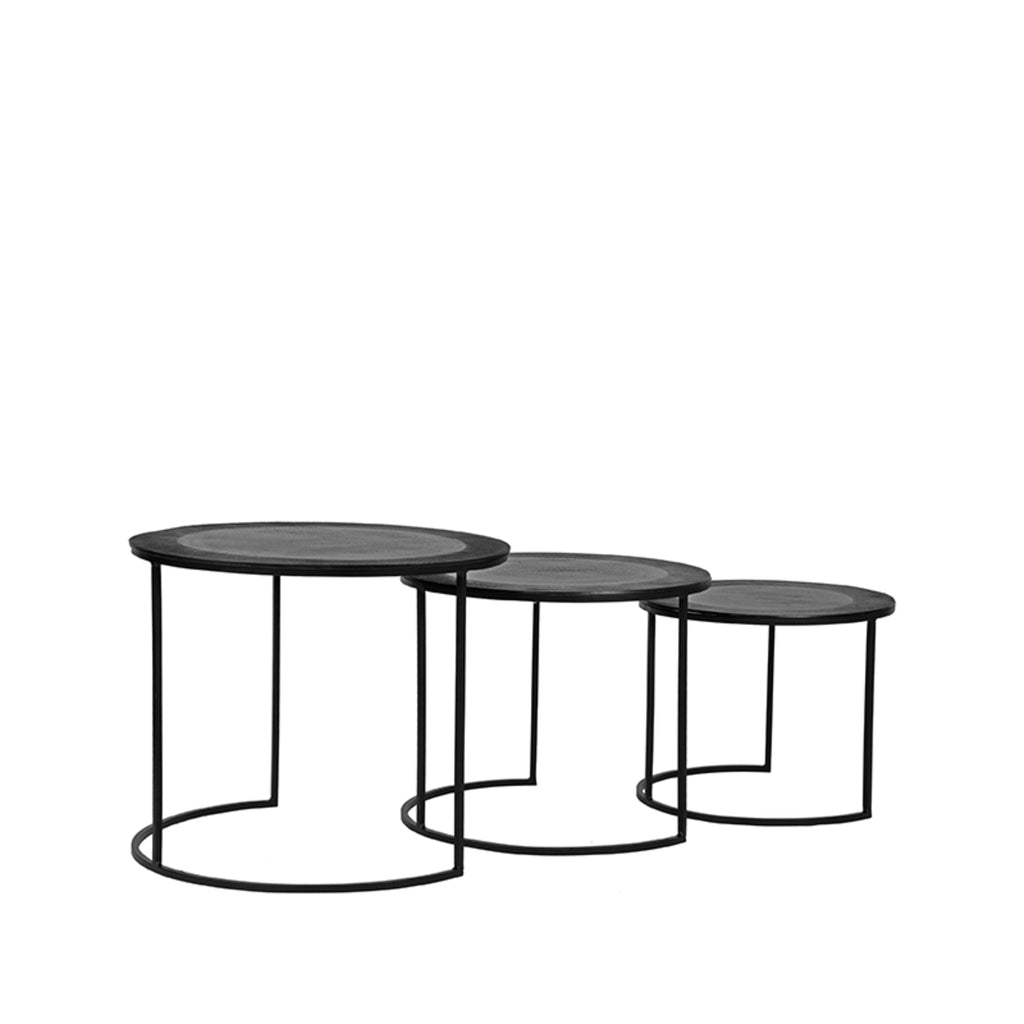 LABEL51 Coffee Table Set Tres Black Metal