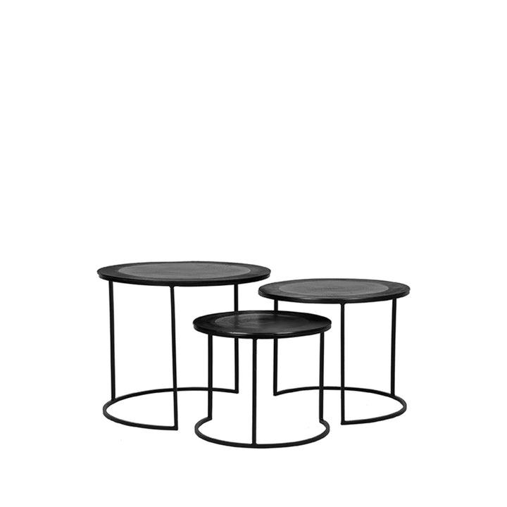 LABEL51 Coffee Table Set Tres Black Metal