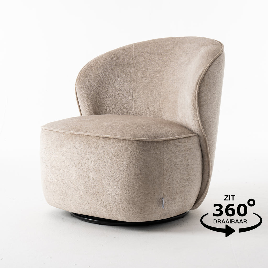 Draaifauteuil Sammy Beige