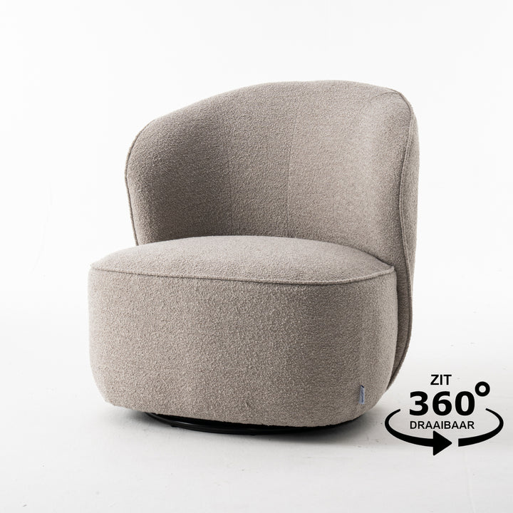 Draaifauteuil Sammy Teddy Bouclé