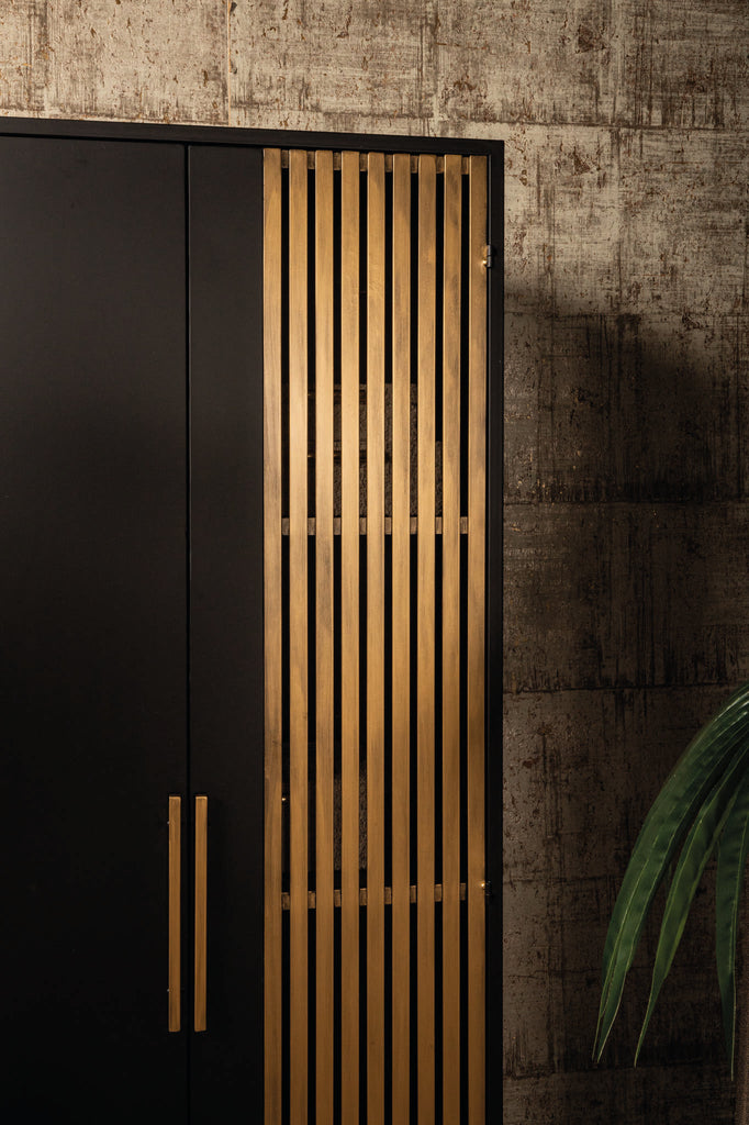 PTMD Wall cabinet Sayan Black Gold