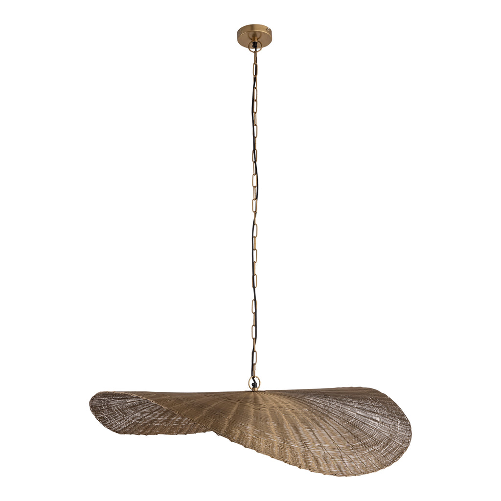 Shauney Gold Iron Wavy Pendant Lamp Round L