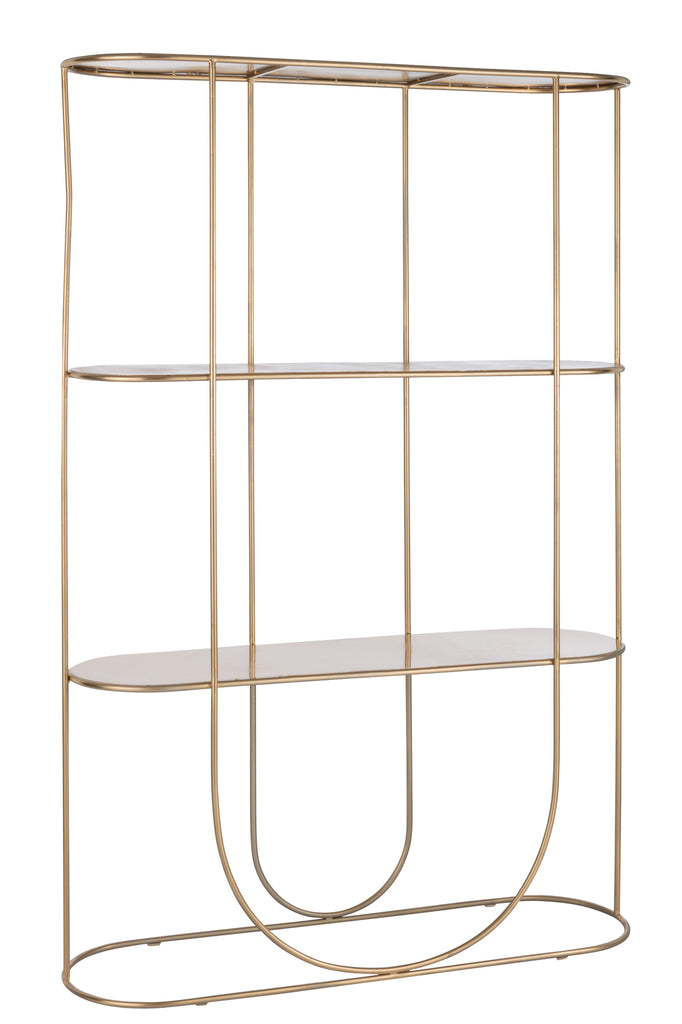 J-Line Rek 3 Planken + Curve Deco Metaal Goud