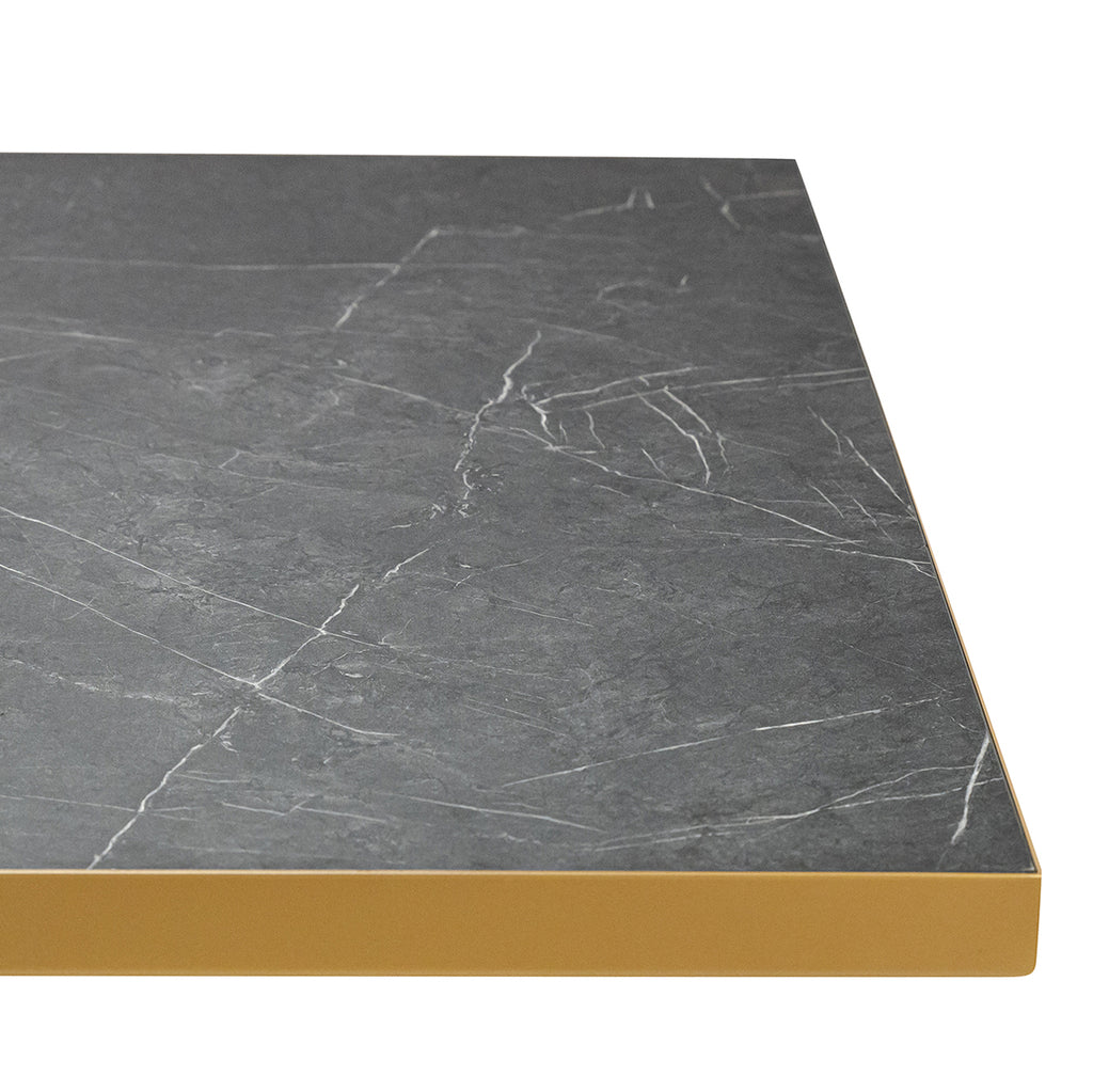 Stalux Eettafel Gijs 240x100 cm Goud Zwart Marmer