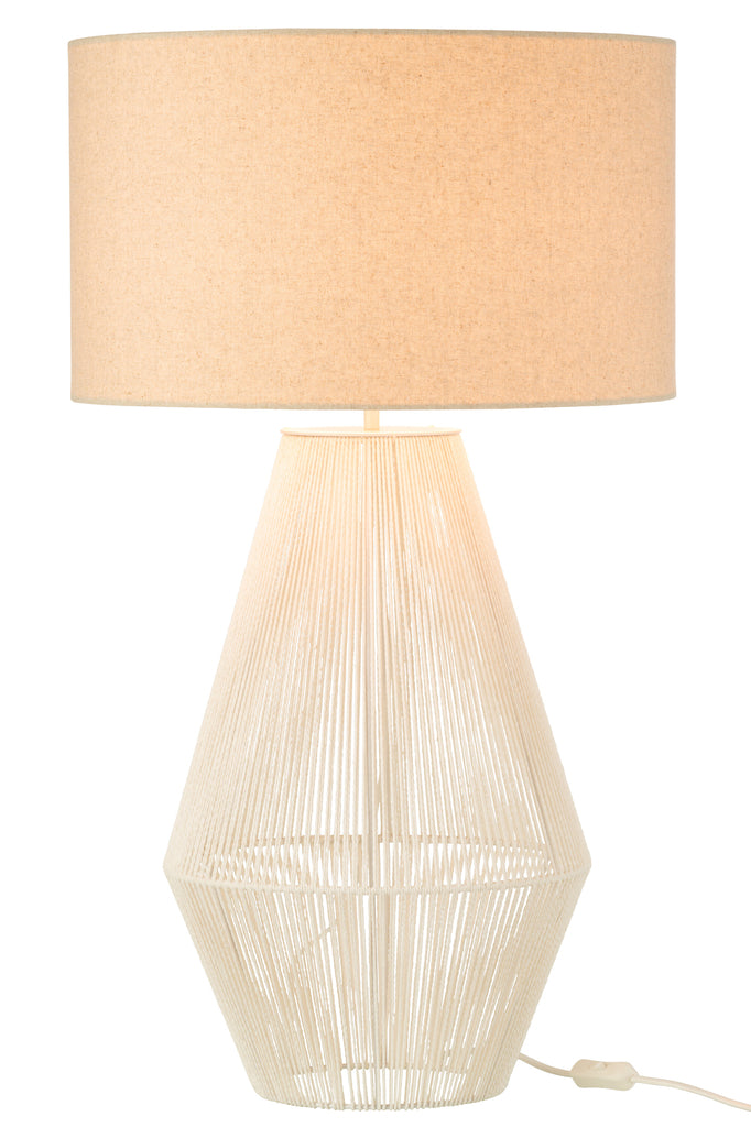 J-Line Table Lamp String Jute White High