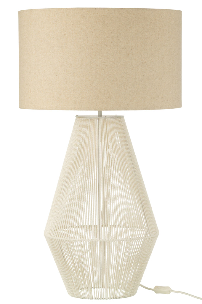 J-Line Table Lamp String Jute White High