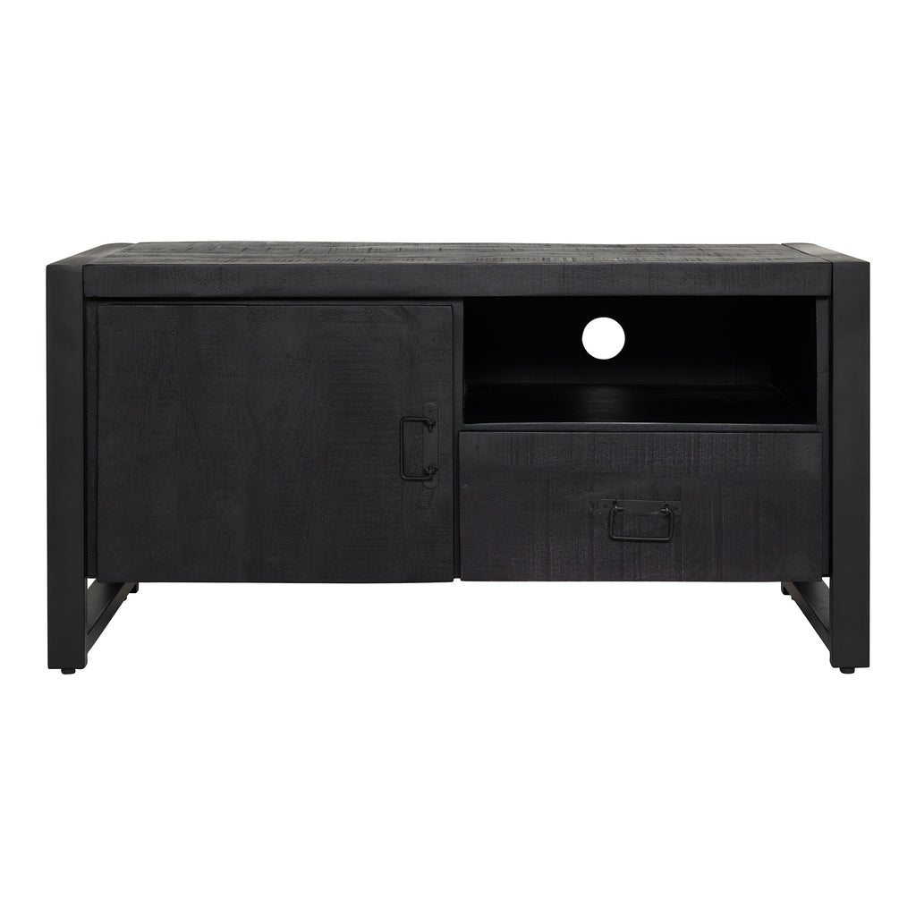 TV cabinet Boaz Black 110 cm | One door and open compartment