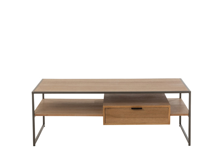 J-Line Tv-tafel 1 lade hout/metaal naturel