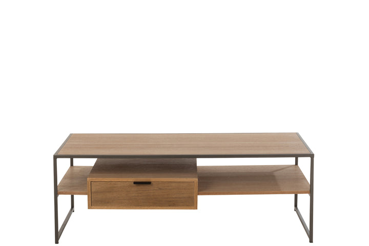 J-Line Tv-tafel 1 lade hout/metaal naturel