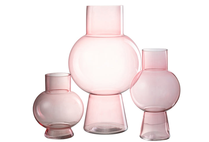 J-Line Vase Kugelglas Hellrosa Groß