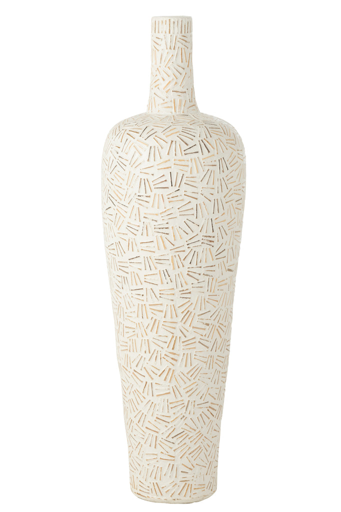 J-Line Vase Lauwra Cement White Groß