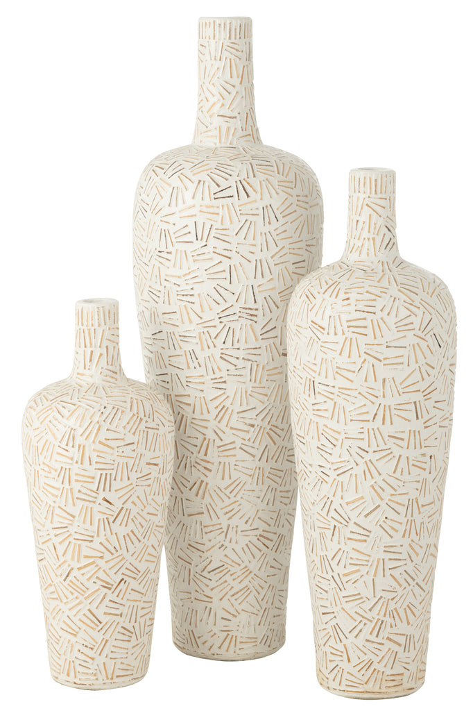 J-Line Vase Lauwra Cement White Groß