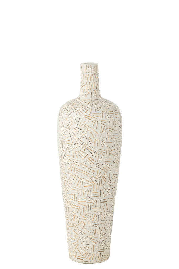 J-Line Vase Lauwra Cement White Medium