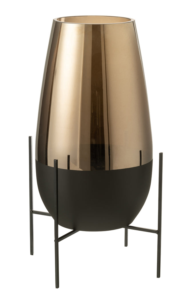 J-Line Vase Black/Gold 