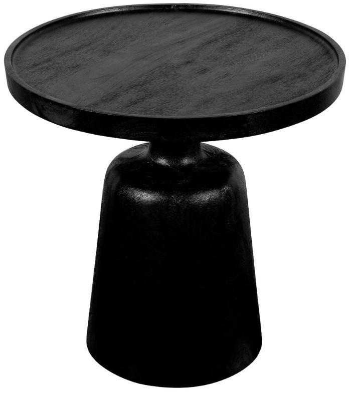 PTMD Veas Side Table Mango Wood Black Round