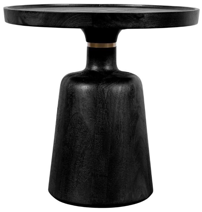 PTMD Veas Side Table Mango Wood Black Round