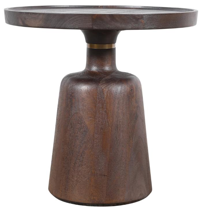 PTMD Veas Side Table Mango Wood Brown Round