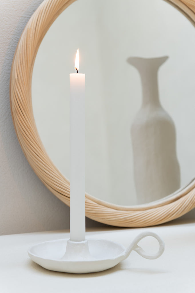 Wandspiegel Rond Rotan Glas Naturel Medium