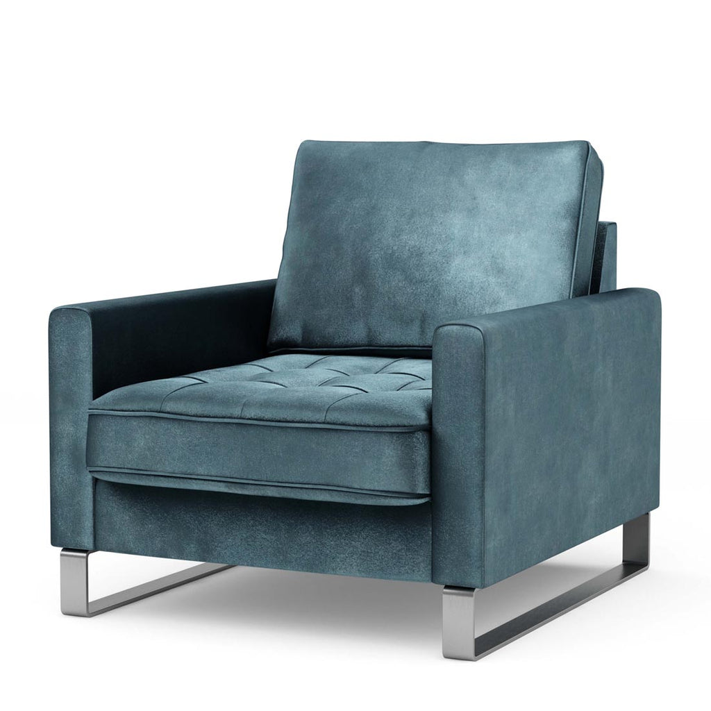 Sessel West Houston Velvet Petrol