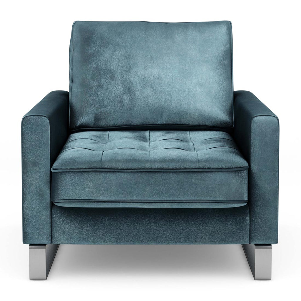 Sessel West Houston Velvet Petrol