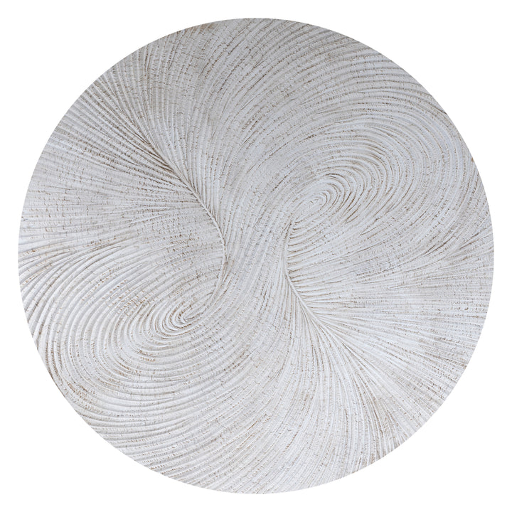 PTMD Wiktor Wit MDF Rond Wandpaneel Swirl Carving L