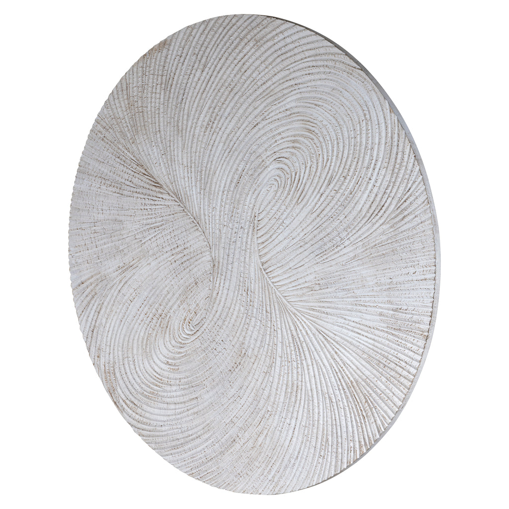 PTMD Wiktor Wit MDF Rond Wandpaneel Swirl Carving L